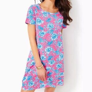 Lilly Pulitzer Cody T-shirt Dress-Roxie Pink Wave And Sea New In Pack